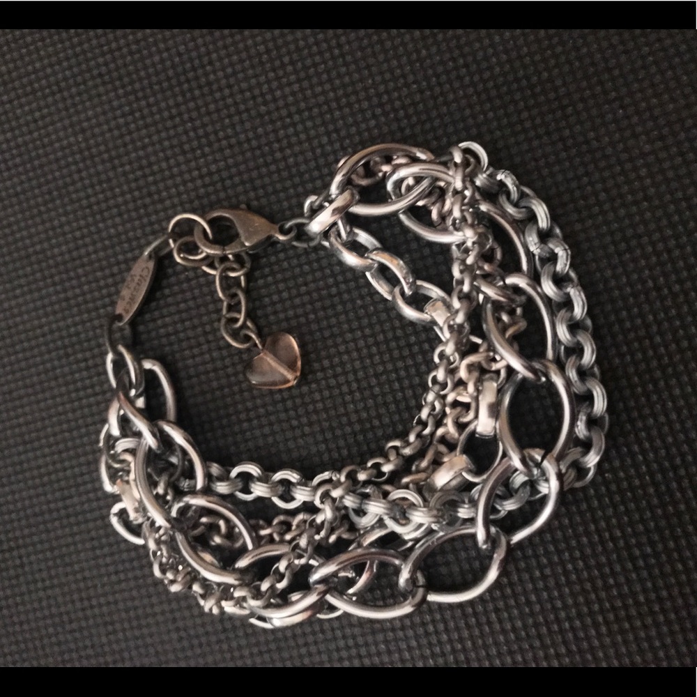 Sabika silver tone chains bracelet
